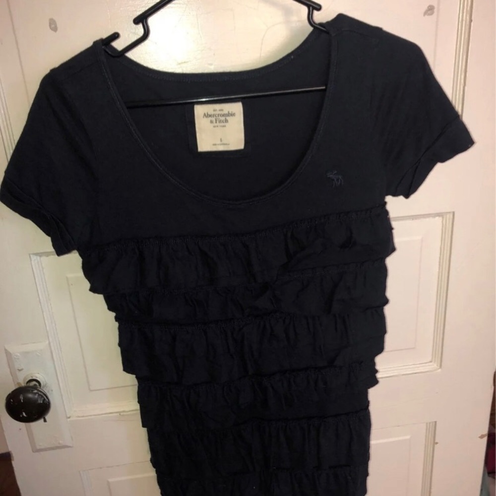 Navy blue Small Womens shirt with ruffles